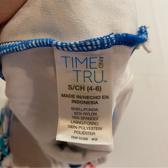 Time and True Sz S Tropical Floral One Piece Swimsuit - Picture 3 of 3